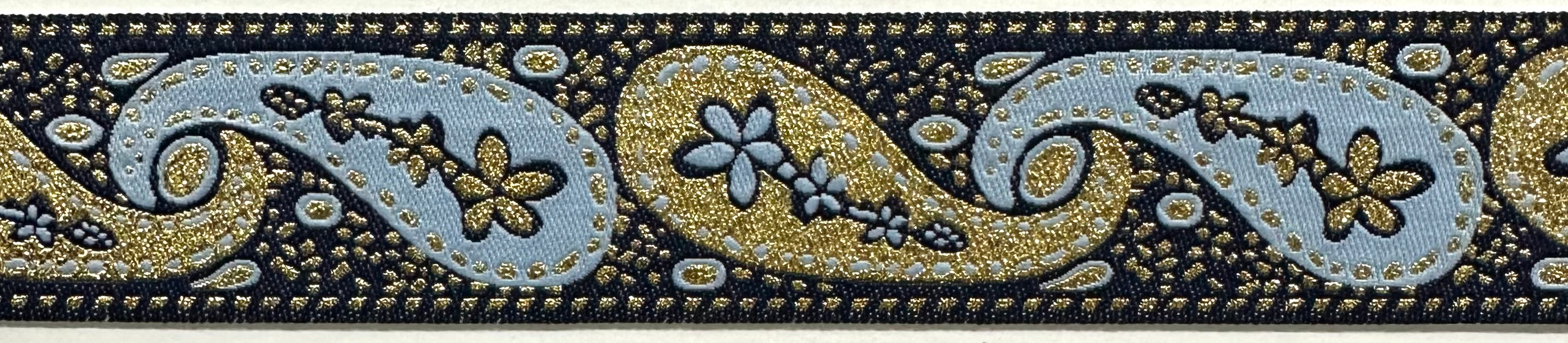 1" Jacquard Woven Paisley Metallic Ribbon Trim 9 Yards!