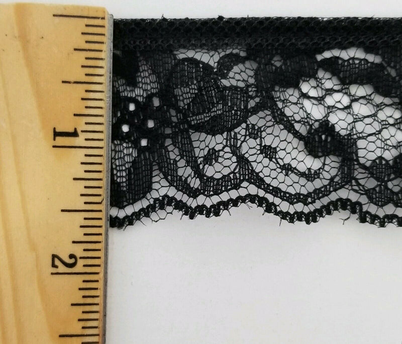 1.5" Ruffled Gathered Lace Trimming - 12 Continuous Yards