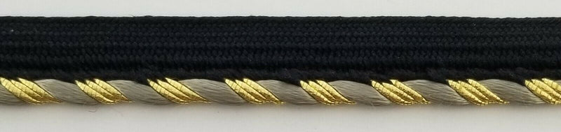 7/16" Metallic Piping with Lip Trim -18 Yards- Many Colors Available!