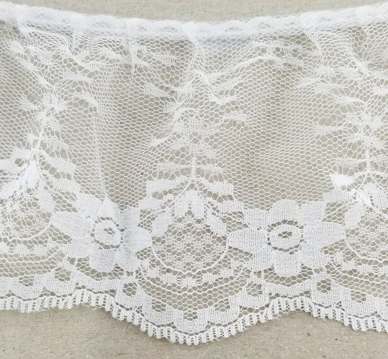 3.5" Ruffled Gathered Lace Trimming - 9 Total Yards!