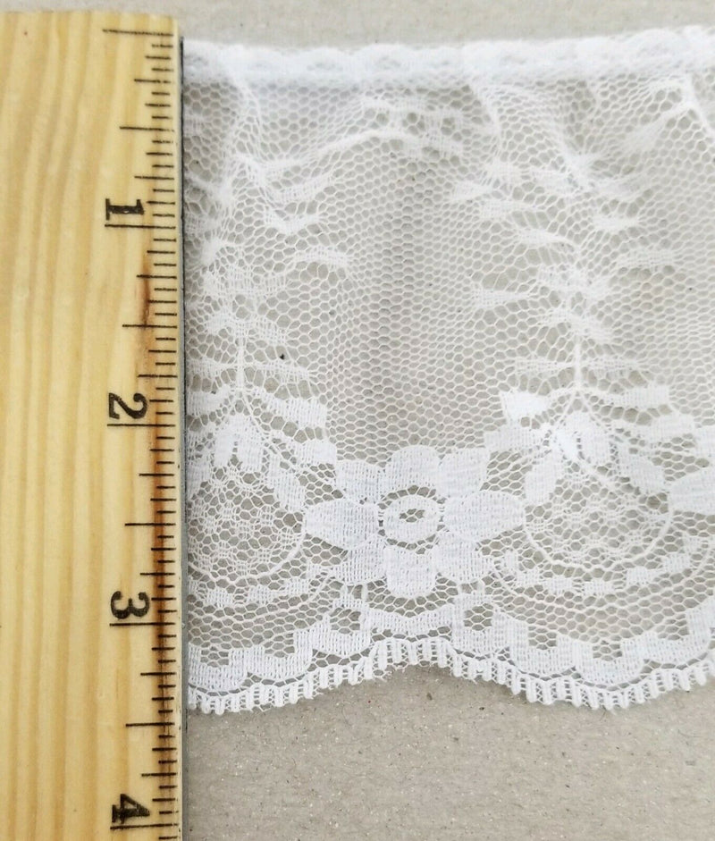 3.5" Ruffled Gathered Lace Trimming - 9 Total Yards!