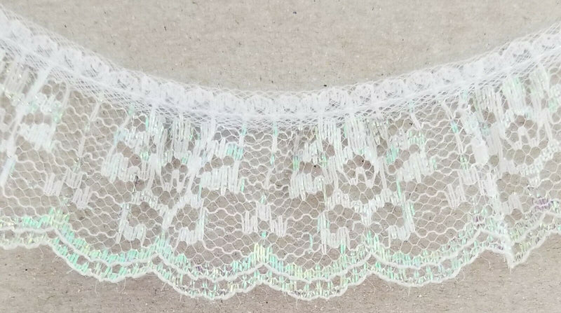 1-1/4" Ruffled Gathered Lace Trimming - 12 Continuous Yards - Color Options!