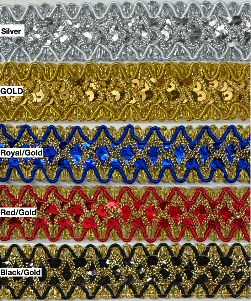 1" Braided Sequins Trim - 6 Continuous Yards!