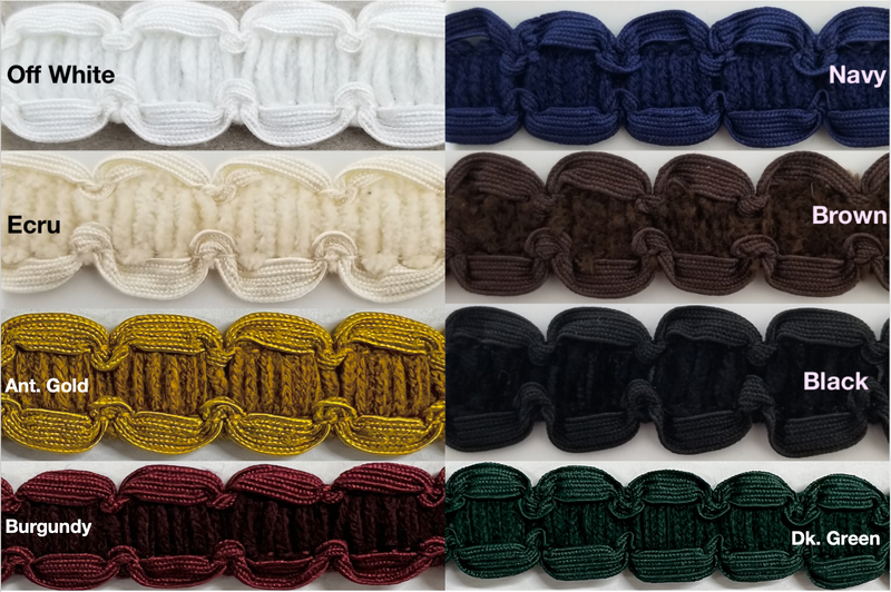 3/4" Designer Braid Gimp Trim - 12 Continuous Yards - Many Colors! MADE IN USA