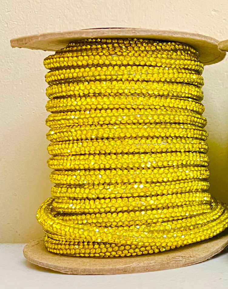 6mm High-Quality Rhinestone Cord Rope Trim - 5 Continuous Yards!