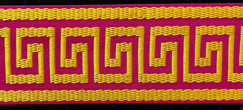 1-3/4" Greek Key Jacquard Woven Ribbon Trim - 6 Continuous Yards - Many Colors!