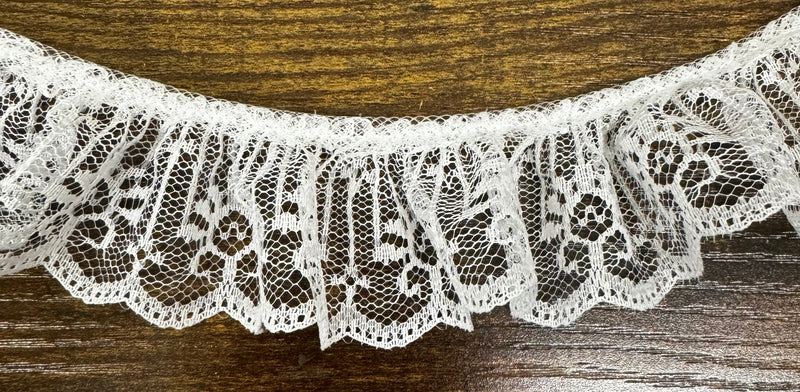 1-3/4" Ruffled Gathered Lace Trimming - 10 Continuous Yards - Color Options!