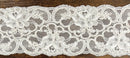 3" Corded Bridal Embroidered Lace Trimming - 1 Yards!