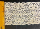 5" Corded Bridal Embroidered Lace Trimming - 1 Yard!