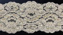 3.5" Beaded & Corded Bridal Embroidered Lace Trimming - 1 Yard!
