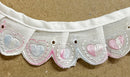 1-1/2" Ruffled Gathered Hearts Embroidery Eyelet Trimming - 8 Continuous Yards!