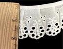 2" Ruffled Gathered Embroidery Eyelet Lace Trimming! - 6 Yards!