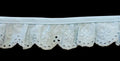 1-1/8" Ruffled Gathered Embroidery Eyelet Trimming - 8 Continuous Yards