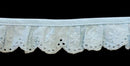 1-1/8" Ruffled Gathered Embroidery Eyelet Trimming - 8 Continuous Yards