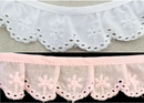 1-1/8" Ruffled Gathered Embroidery Eyelet Trimming - 8 Continuous Yards