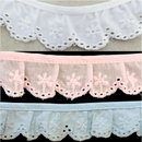 1-1/8" Ruffled Gathered Embroidery Eyelet Trimming - 8 Continuous Yards