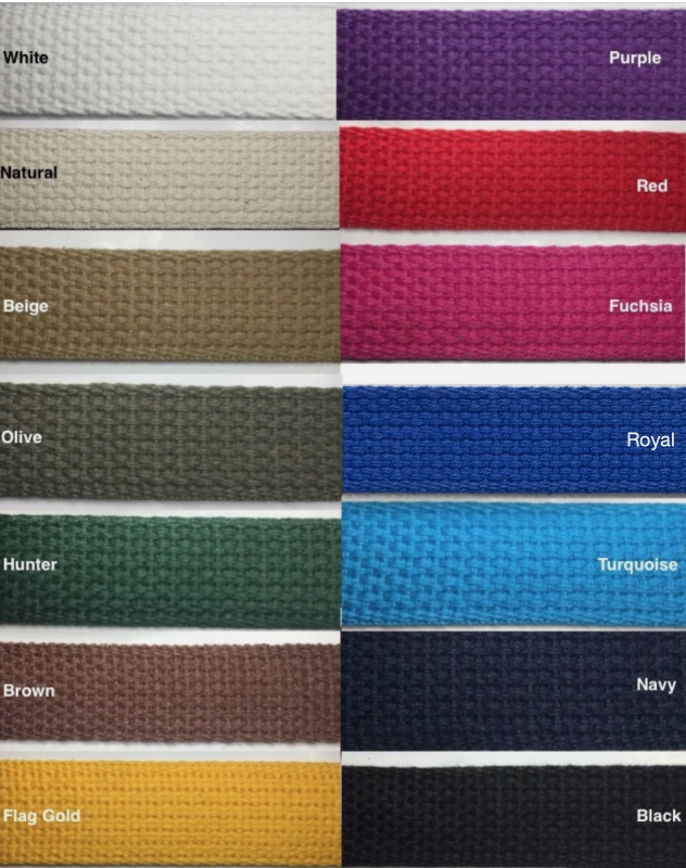 1" Cotton Webbing - 10 Continuous Yards - MANY COLORS AVAILABLE - Made in USA