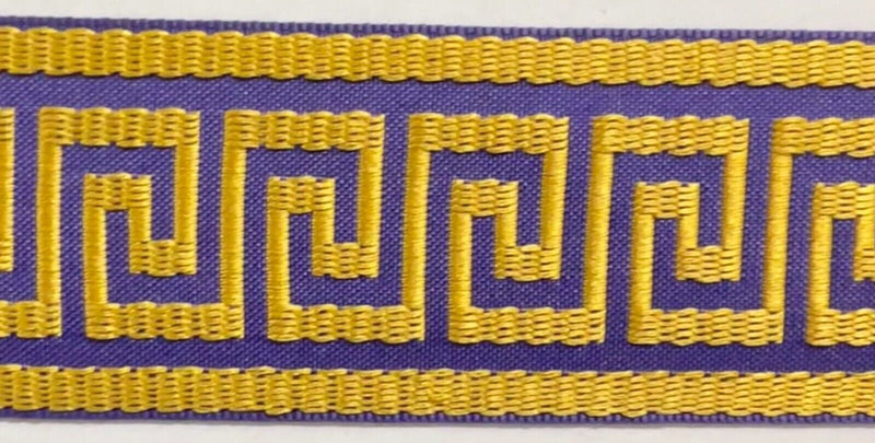 1-3/4" Greek Key Jacquard Woven Ribbon Trim - 6 Continuous Yards - Many Colors!