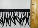 2 1/4" BEADED FRINGE W/ SEQUIN TUSK TRIMMING - BLACK - 10 CONTINUOUS YARD