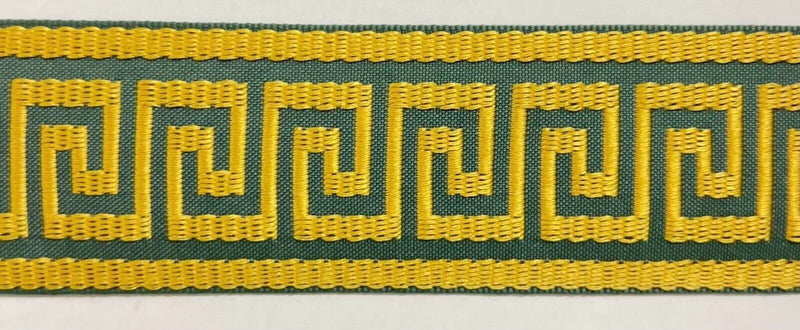 1-3/4" Greek Key Jacquard Woven Ribbon Trim - 6 Continuous Yards - Many Colors!