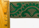 1-1/4" Jacquard Woven Metallic Ribbon Trim - 12 Continuous Yards!