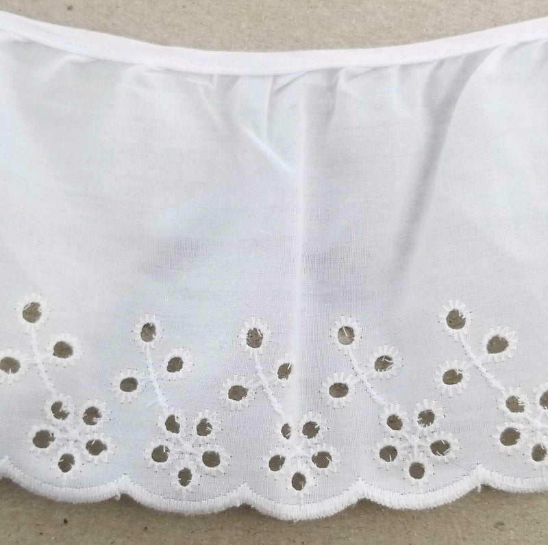 4" Ruffled Gathered Embroidery Eyelet Trimming - 5 Yards!