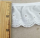 1-3/4" Ruffled Gathered Embroidery Eyelet Trimming - 9 Yards!
