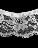 3" Ruffled Gathered Lace w/ Satin Ribbon Trimming - 8 Total Yards!