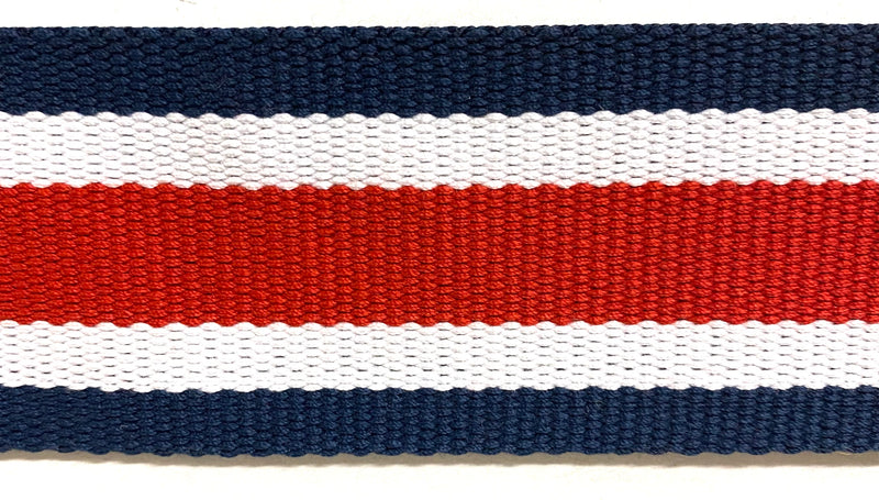 2" Striped Polyester Cotton Webbing - 5 Continuous Yards! Many Colors!