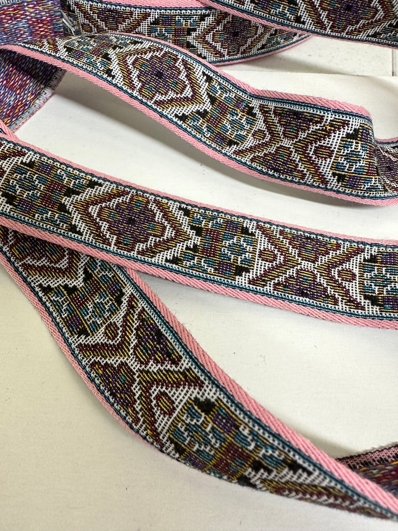 1-1/8" Woven Jacquard Tapestry Floral Elegant Webbing Trim -12 Continuous Yards!