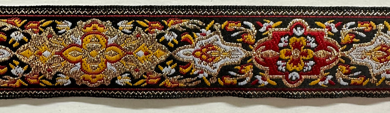 1" Jacquard Woven Metallic Ribbon Trim - 12 Continuous Yards!