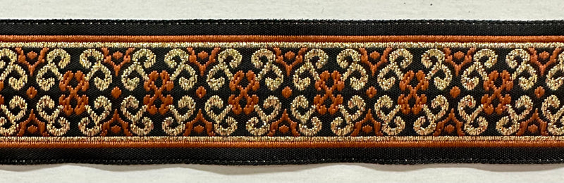 1" Jacquard Woven Metallic Ribbon Trim - 12 Continuous Yards!