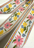 1-3/4" Floral Jacquard Woven Ribbon Trim - 9 Continuous Yards!