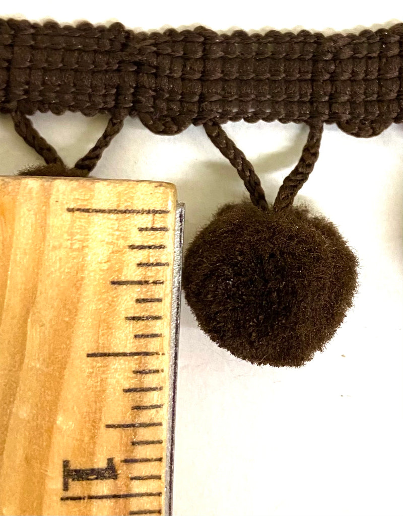 Brown Pom Poms, 2 Yards Poms-Trim-, Dingle Balls, Ball Fringe