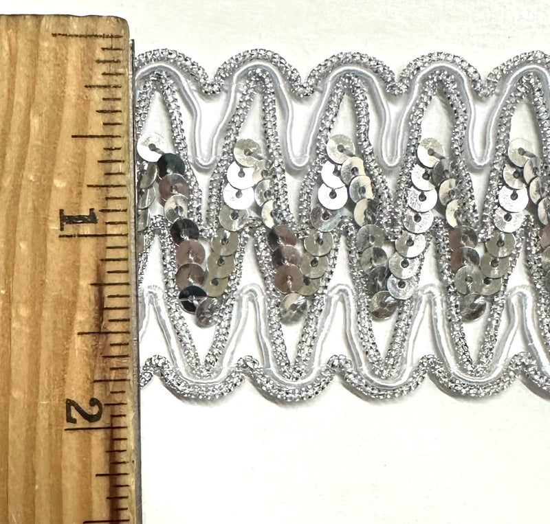 1-7/8" Braided Sequins Trim - 6 Continuous Yards!