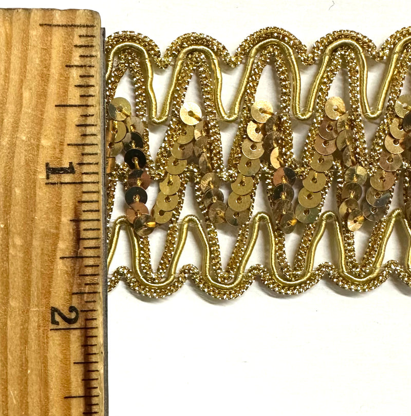 1-7/8" Braided Sequins Trim - 6 Continuous Yards!