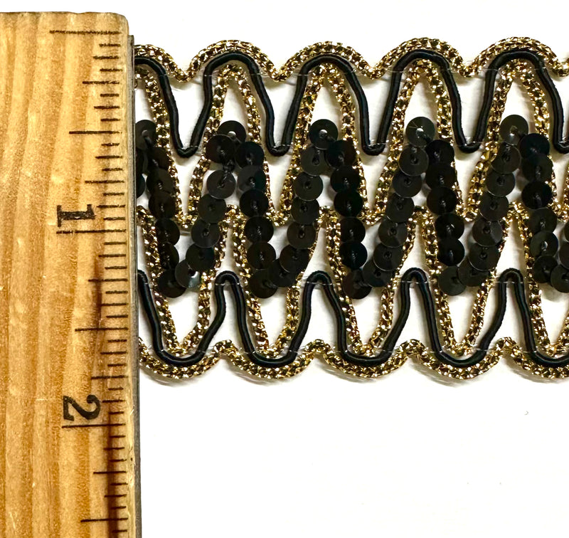 1-7/8" Braided Sequins Trim - 6 Continuous Yards!