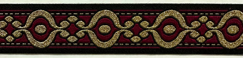1" Jacquard Woven Metallic Ribbon Trim - 9 Yards!