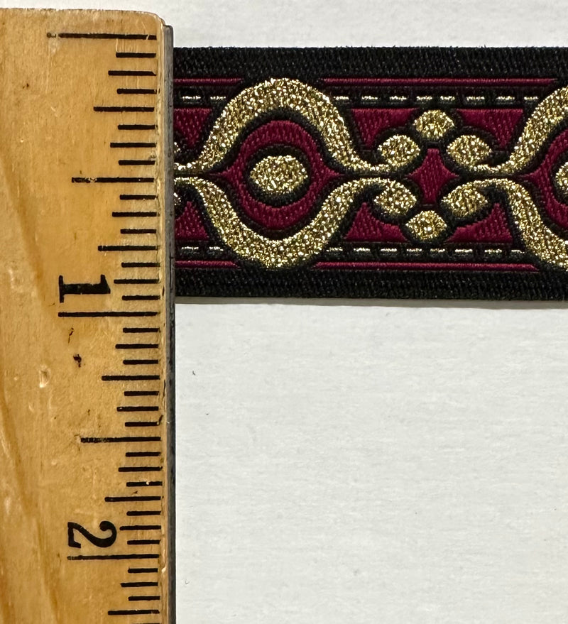 1" Jacquard Woven Metallic Ribbon Trim - 9 Yards!