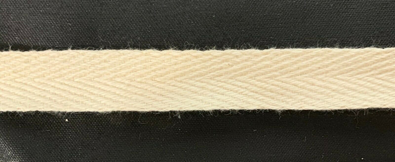 1/2" Cotton Twill Tape - 10 Continuous Yards - Color: Natural - Made in USA!