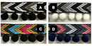 1/2" Pom Pom Poly Ball Fringe with Jacquard Ribbon - 12 Yards!