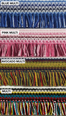 1-1/4" Multi-Colored Brush Fringe Trim - 9 Yards - Many Colors!
