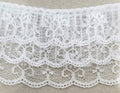 2.5" Ruffled Gathered Lace Three Tier Trimming - 8 Yards