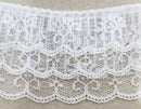 2.5" Ruffled Gathered Lace Three Tier Trimming - 9 Yards