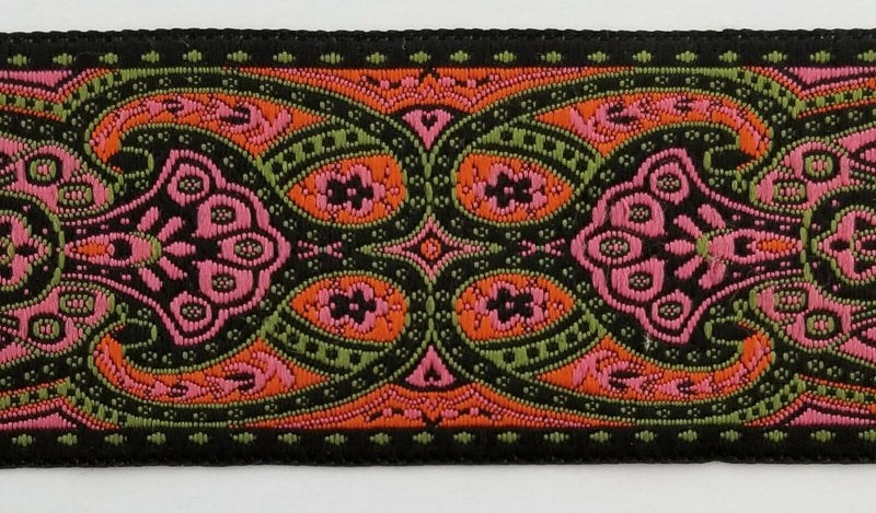 1-7/8" Jacquard Woven Floral Ribbon Trim - 9 Continuous Yards - Many Colors!