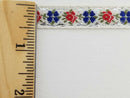 1/2" Jacquard Woven Floral Ribbon Trim with Metallic - 15 Continuous Yards