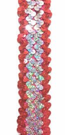 4 ROW (1.5") STRETCH SEQUIN TRIM - 8 Continuous Yards - Many Colors Available!