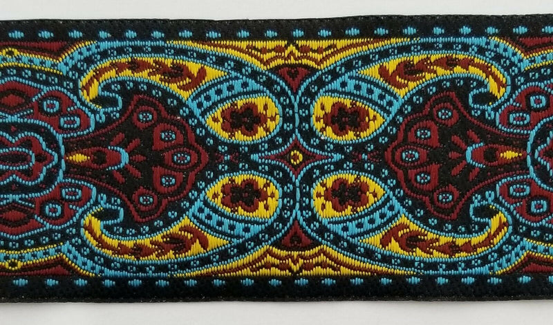 1-7/8" Jacquard Woven Floral Ribbon Trim - 9 Continuous Yards - Many Colors!