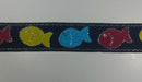 15 Continuous Yards Metallic Fish JACQUARD Ribbon Trim - 1" Wide - MANY COLORS!!