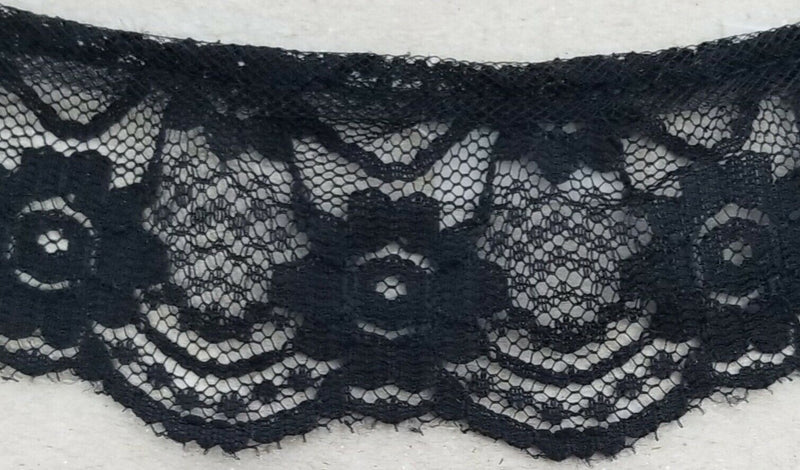 1-3/4" Ruffled Gathered Lace Trimming - 12 Yards - Color Options!